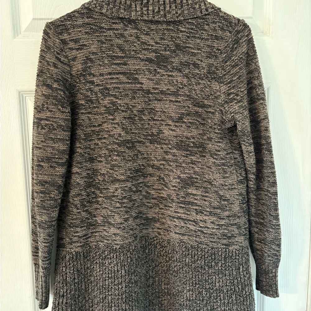 APT 9 Marled Brown Open Front Cardigan Sweater Shawl Collar Pockets Size M - Picture 6 of 6